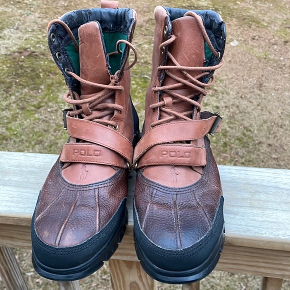 Polo Ralph Lauren Brown Hi Leather Boots Size 12D - Picture 3 of 15